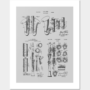 Clarinet Player Group of Patents Posters and Art